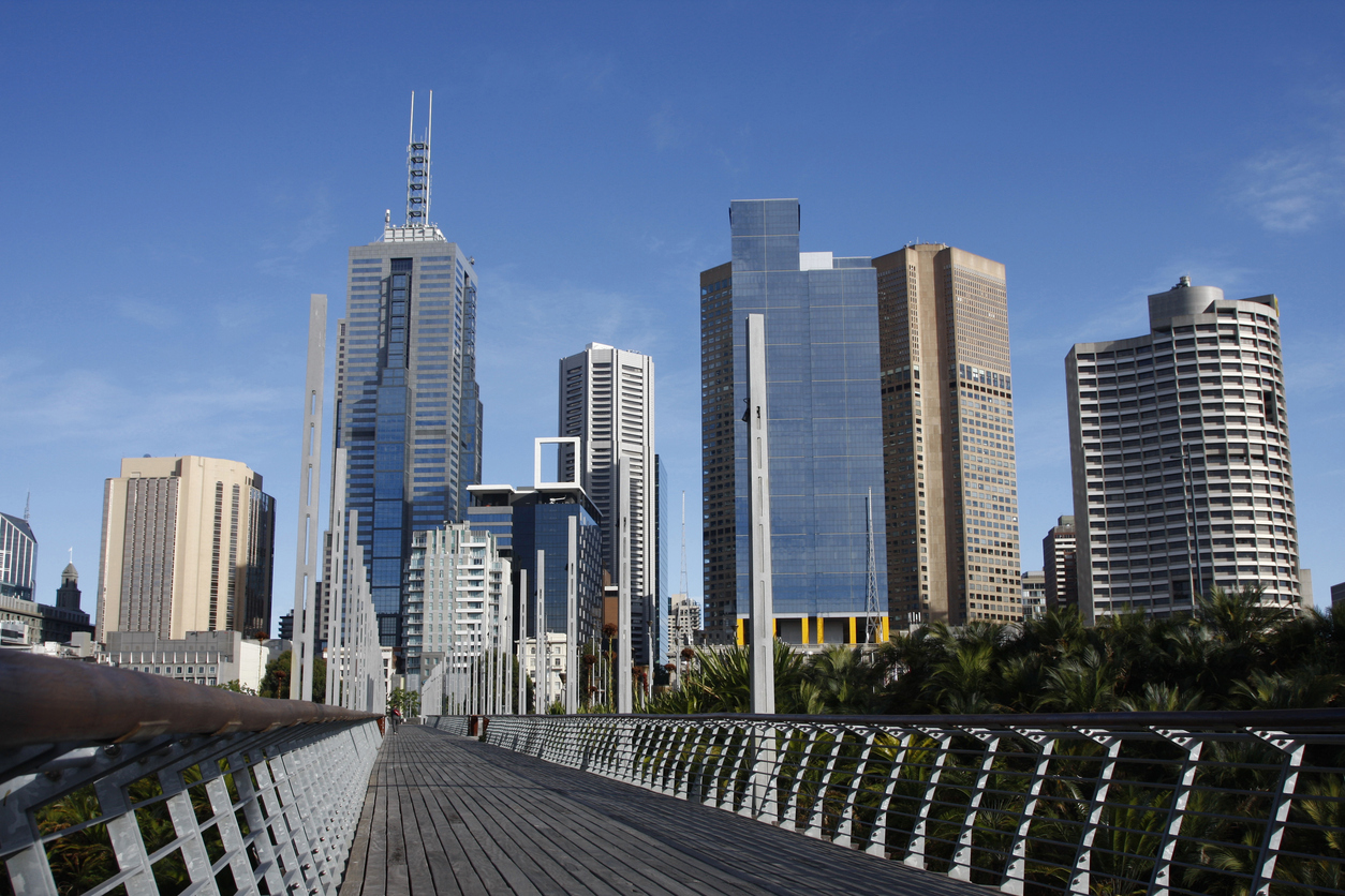 Melbourne city walking bridge