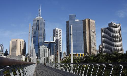 Melbourne city walking bridge